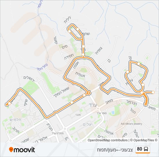 80 Bus Line Map