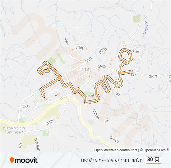 80 Bus Line Map
