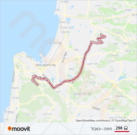 298 Bus Line Map
