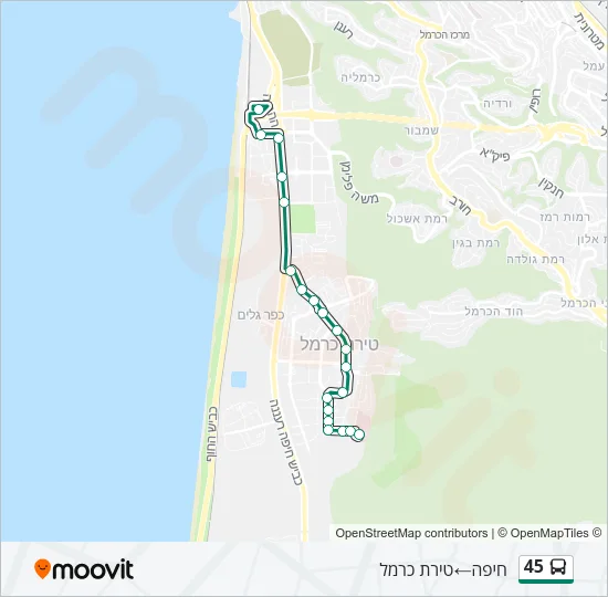 45 Bus Line Map