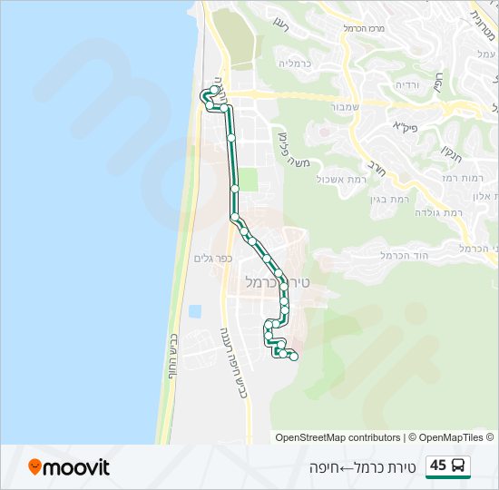 45 bus Line Map