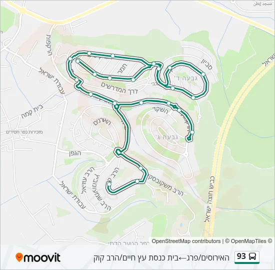 93 Bus Line Map