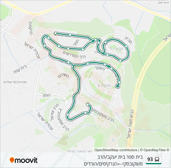 93 Bus Line Map