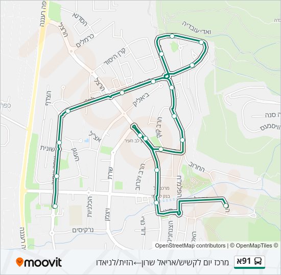 91א Bus Line Map