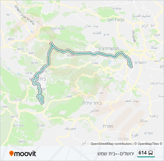 Автобус 614: карта маршрута