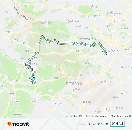 614 Bus Line Map