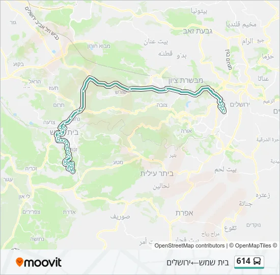 614 Bus Line Map