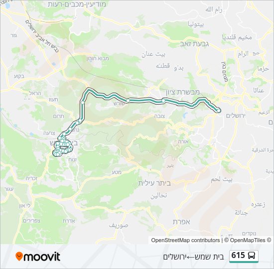 Автобус 615: карта маршрута