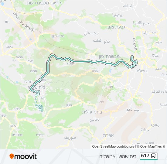 Автобус 617: карта маршрута