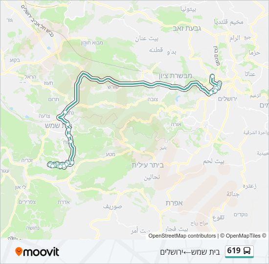 Автобус 619: карта маршрута
