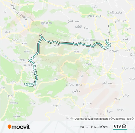 619 Bus Line Map