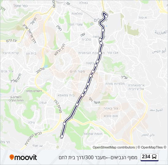 234 Bus Line Map