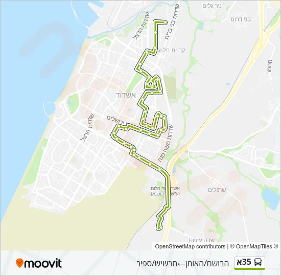 Автобус 35א: карта маршрута