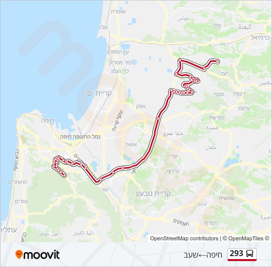 293 Bus Line Map