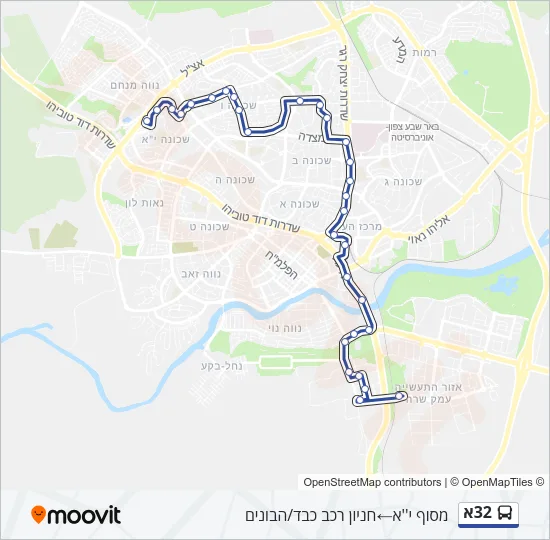 32א Bus Line Map