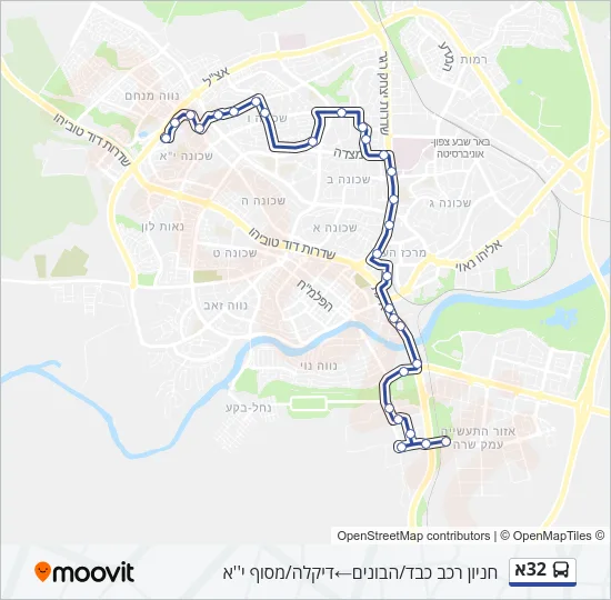 32א Bus Line Map