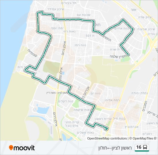 16 bus Line Map