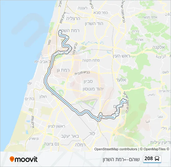 208 Bus Line Map