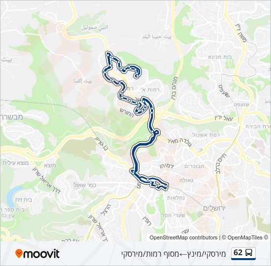 62 bus Line Map