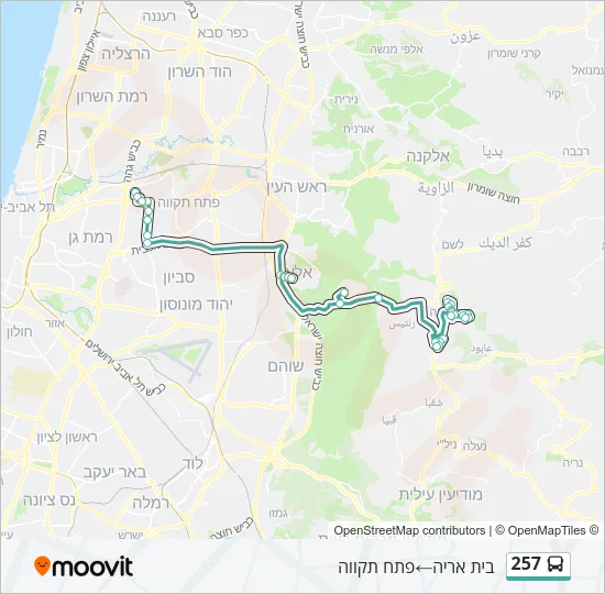 257 Bus Line Map