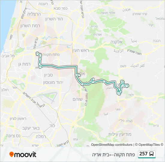 257 Bus Line Map