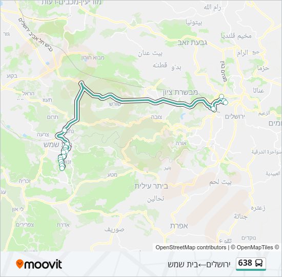 Автобус 638: карта маршрута
