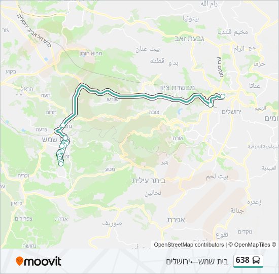 Автобус 638: карта маршрута