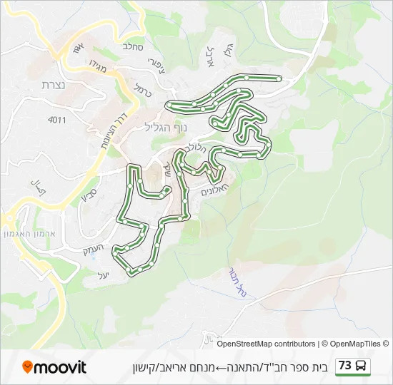 73 Bus Line Map