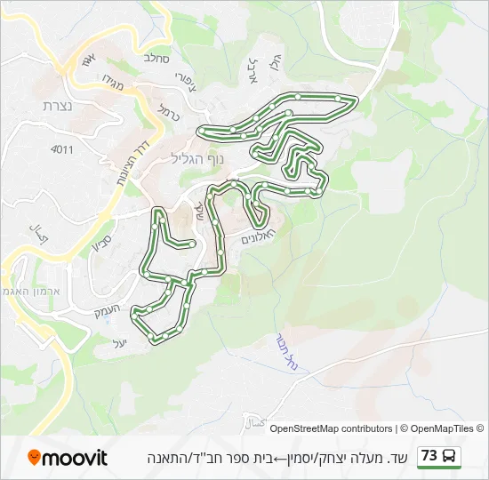 73 Bus Line Map