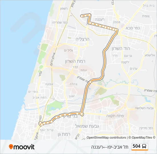 504 Bus Line Map