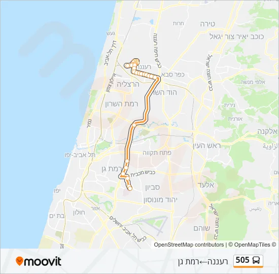 505 Bus Line Map