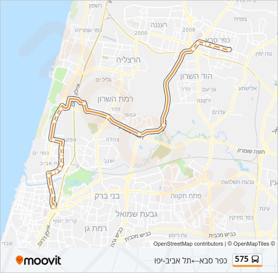 575 Bus Line Map