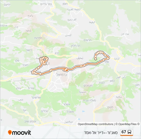 67 Bus Line Map
