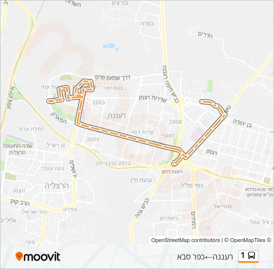 1 Bus Line Map