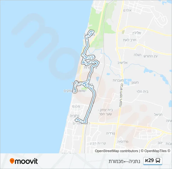 29א Bus Line Map