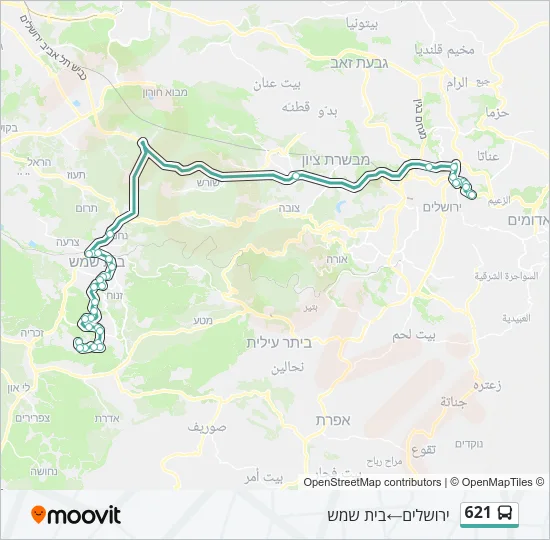 621 Bus Line Map
