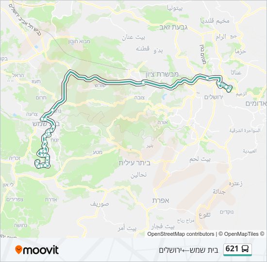 Автобус 621: карта маршрута