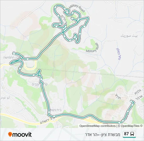 87 Bus Line Map