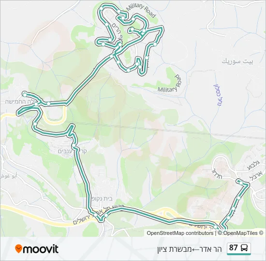 87 Bus Line Map