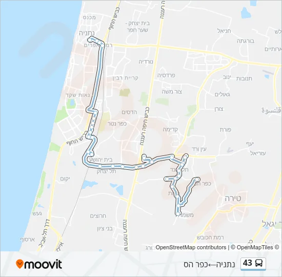 43 Bus Line Map