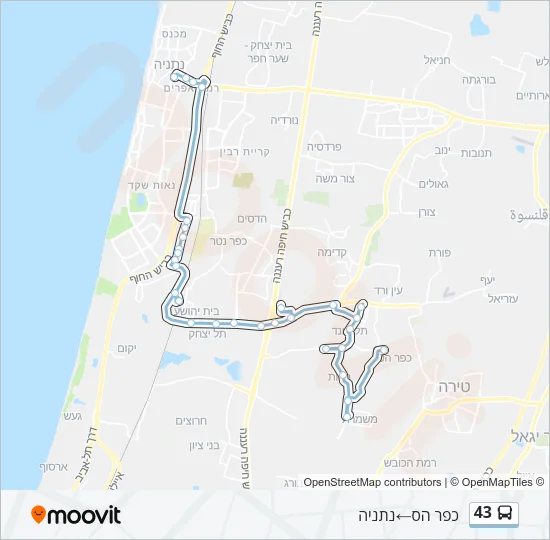 43 Bus Line Map