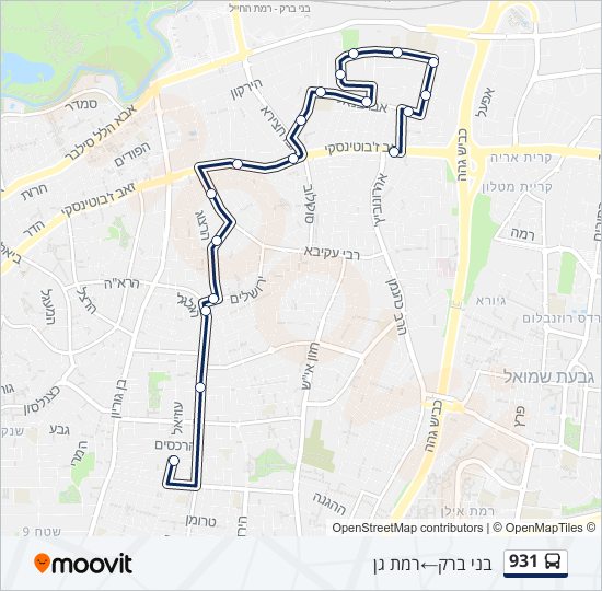 Автобус 931: карта маршрута