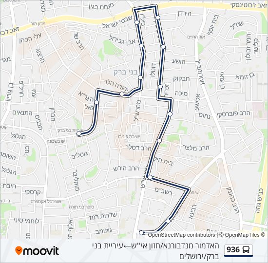Автобус 936: карта маршрута