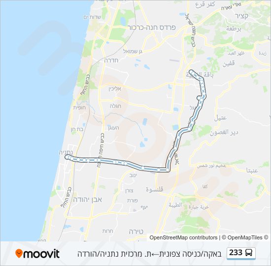 233 bus Line Map