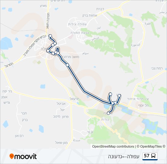 Автобус 57: карта маршрута