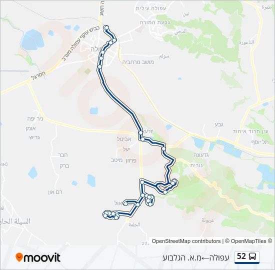 52 Bus Line Map