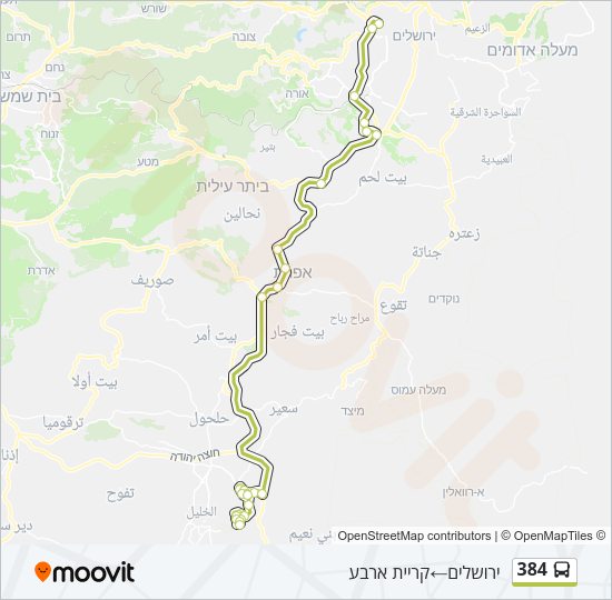 384 Bus Line Map