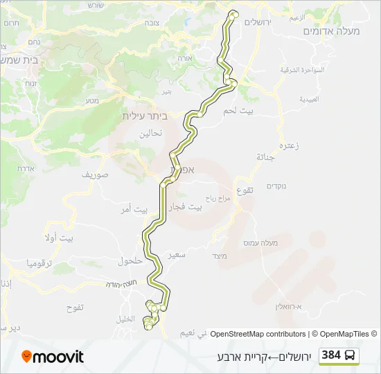 384 Bus Line Map
