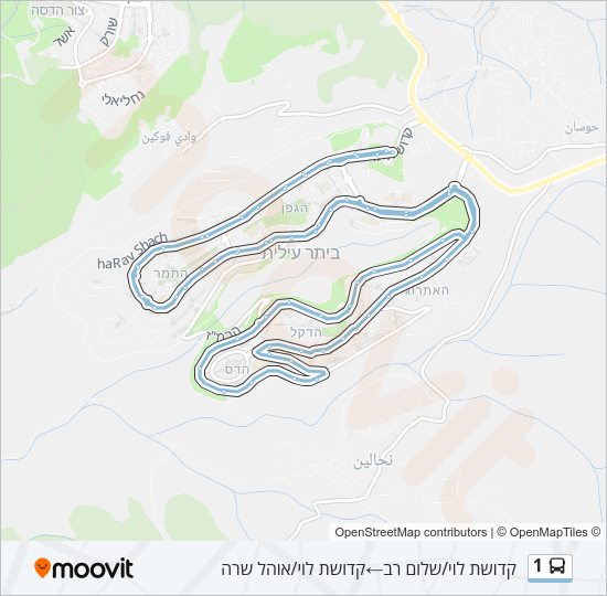 מפת המסלול של קו  1