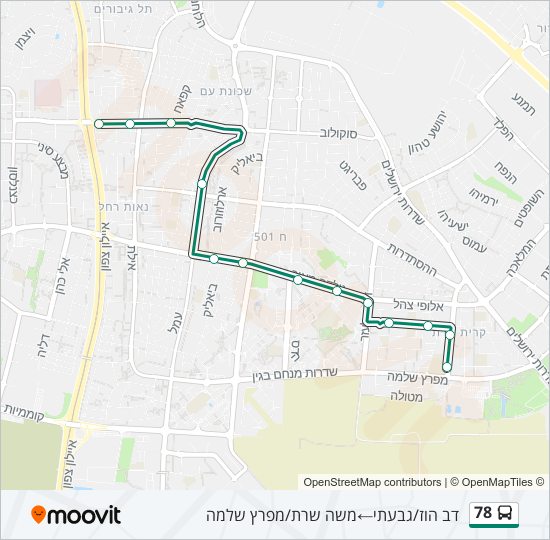 Автобус 78: карта маршрута